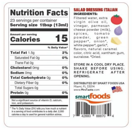 Mrs Taste ZERO SUGAR DRESSINGS, 300ml