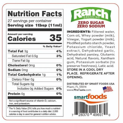 Mrs Taste ZERO SUGAR DRESSINGS, 300ml