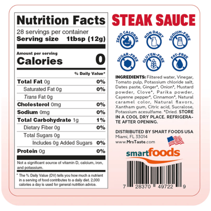 Mrs Taste ZERO/LOW CALORIE SAUCES