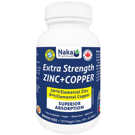 Naka Platinum EXTRA STRENGTH ZINC+COPPER, 120 VCaps