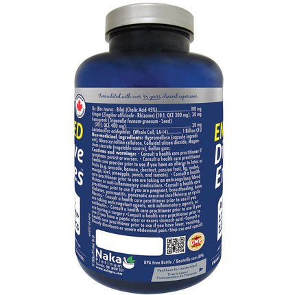Naka Platinum ENHANCED DIGESTIVE ENZYMES w/ OX BILE, 120 VCaps
