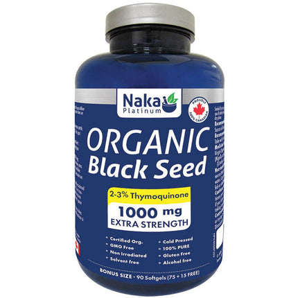 Naka Platinum ORGANIC BLACK SEED, 90 Softgels