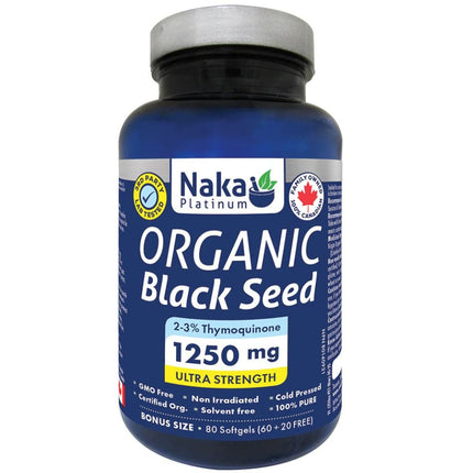 Naka ORGANIC BLACK SEED 1250mg, 80 Softgels