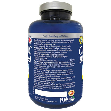 Naka ORGANIC BLACK SEED 1250mg, 80 Softgels