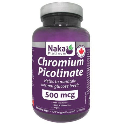 Naka Platinum CHROMIUM PICOLINATE 500mcg, 120 VCaps