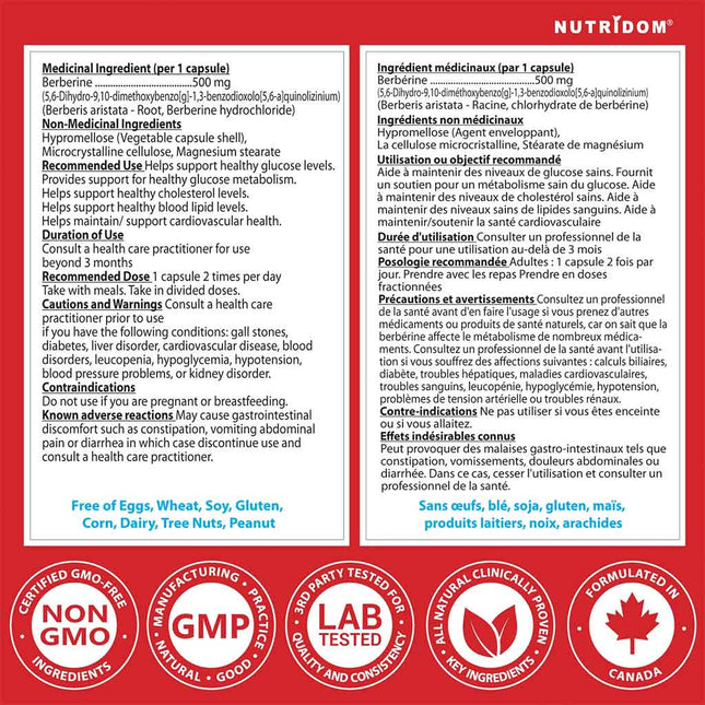 Nutridom BERBERINE 1000, 60 VCaps