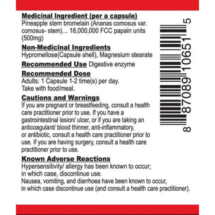 Nutridom BROMELAIN (Digestive Enzyme), 500mg x 60 VCaps