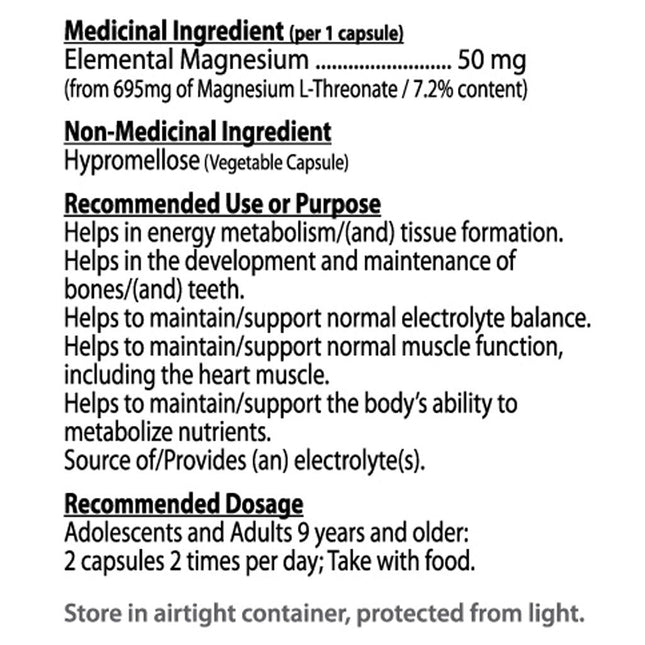 Nutridom MAGNESIUM L-THREONATE, 120 VCaps