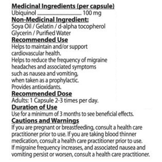 Nutridom UBIQUINOL 100 (CoQ10), 30 Softgels