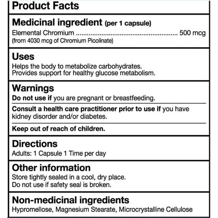 Nutridom CHROMIUM PICOLINATE, 150 VCaps