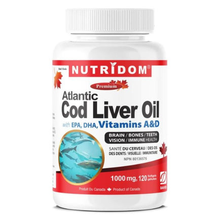 Nutridom ATLANTIC COD LIVER OIL, 120 softgels
