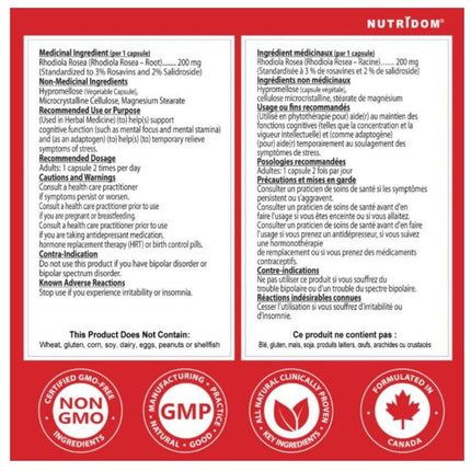 Nutridom RHODIOLA, 200mg, 60 VCaps