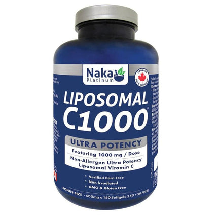 Naka Platinum LIPOSOMAL C1000, 180 Softgels