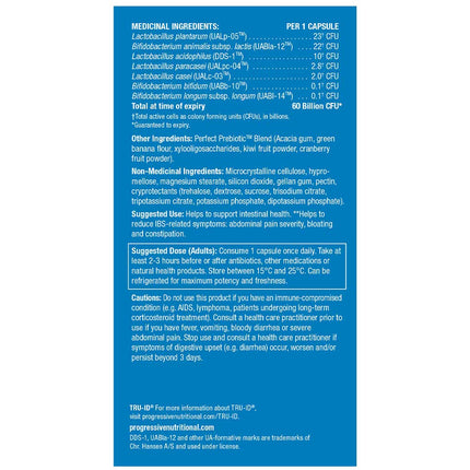 Progressive PERFECT PROBIOTIC 60 BILLION, 60 VCaps (Extra Strength)