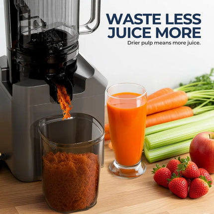 ROUNY Slow Juicer – Cold Press, Easy Cleaning & Large Feed Design