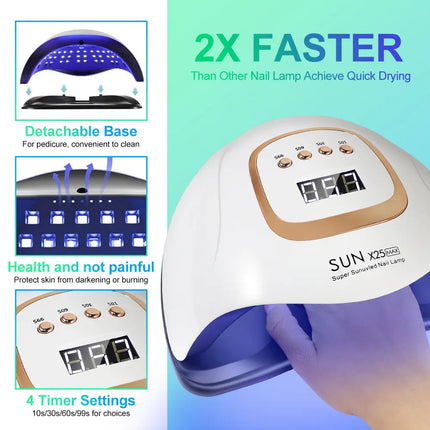 Lampe UV ongles 81 LEDs – Séchage rapide avec capteur & 4 minuteries