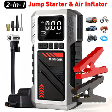 2-in-1 Car Battery Booster & Air Compressor