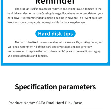 GODO USB 3.0 Dual Bay HDD Docking Station for SATA SSD & HDD
