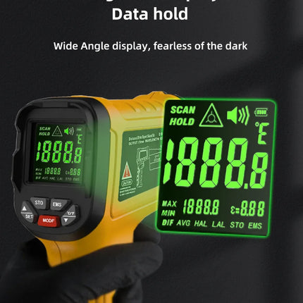 DIBELLAY BSIDE H3 Infrared Thermometer Gun – Digital Laser, -50~1400°C, Non-Contact Industrial Temperature Tester