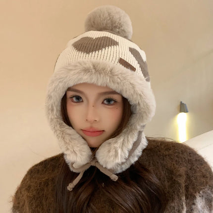 Women’s Heart Pom-Pom Beanie