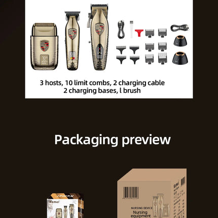 Hair Clippers Set Cordless USB Rechargeable Electric Barber