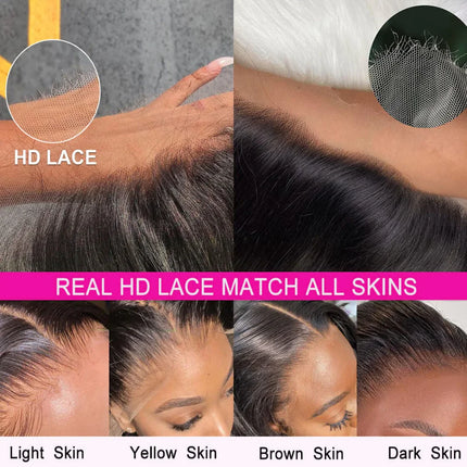 200% 250% Deep Wave 5x5 HD Lace Wig Human Hair Pre Plucked Full Human Hair Lace Wigs Match All Skin Tones