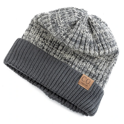 Unisex Two-Tone Fleece-Lined Beanie