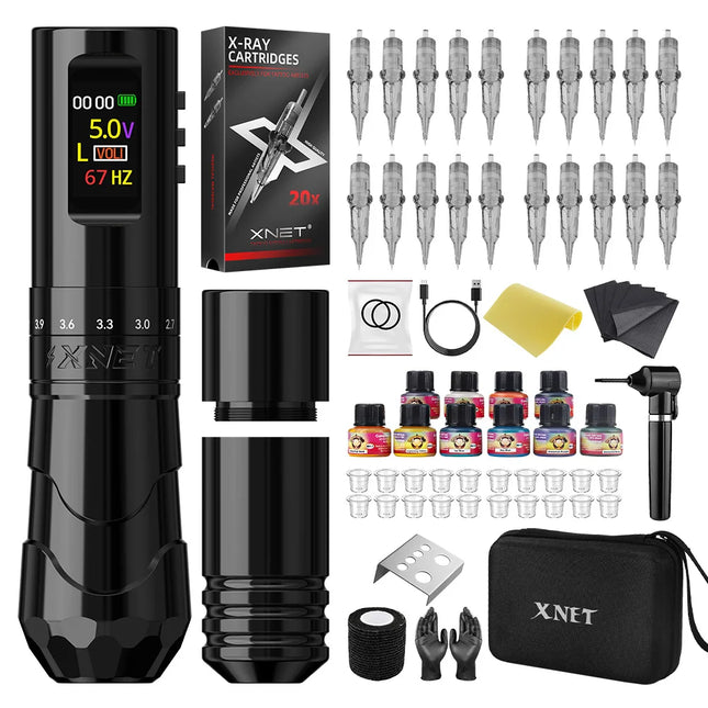 Kit XNET Void – Machine à tatouer sans fil avec encreur & écran OLED