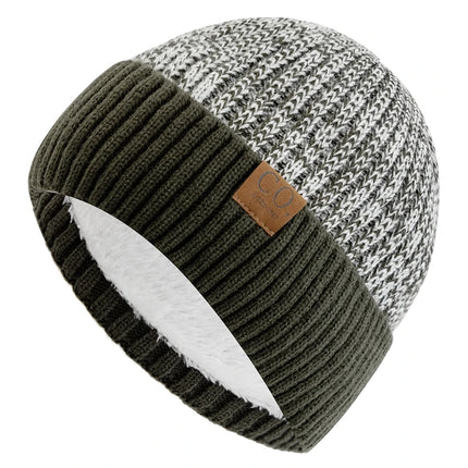 Unisex Two-Tone Fleece-Lined Beanie