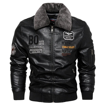Leather Bomber Jacket Men