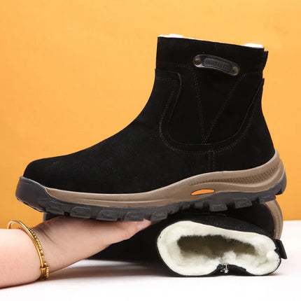 Bottes neige homme en cuir