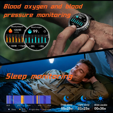 Military Sports Smart Watch with Flashlight