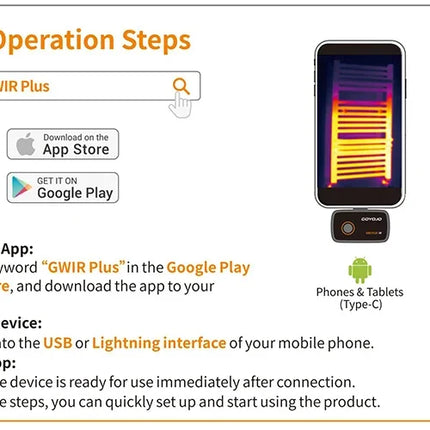 GW192A Thermal Imaging Camera for iPhone & Android