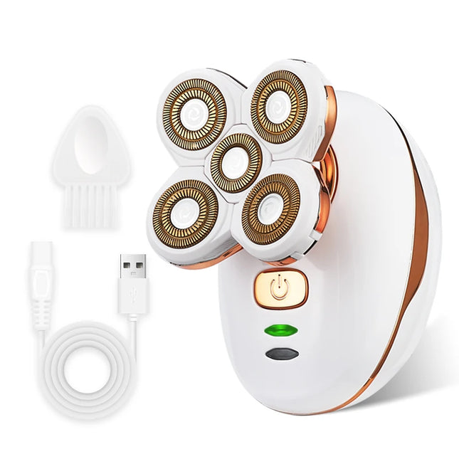 USB electric shaver with 5 rotating blades