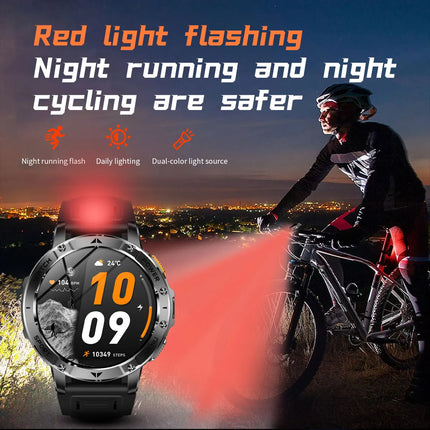 Military Sports Smart Watch with Flashlight