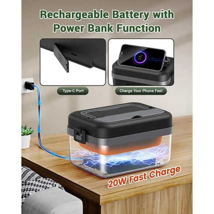 A52Q Cordless Self-Heating Lunch Box – 16,000mAh, Perfect for Office, Car & Travel