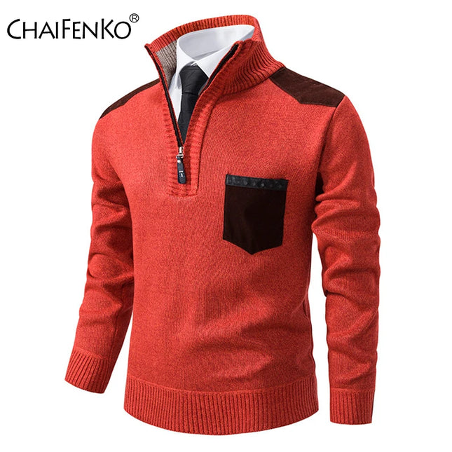 DIBELLAY Men’s Half-High Zipper Pullover – Autumn/Winter