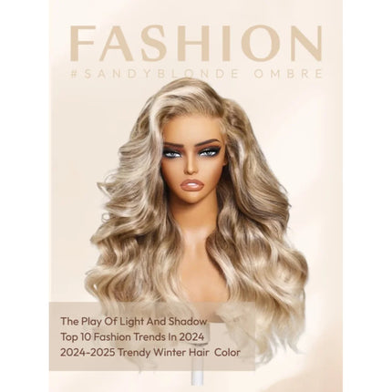 UNice 13x4 Lace Frontal Sandy Blonde Ombre Loose Wave Pre-Everything Wig