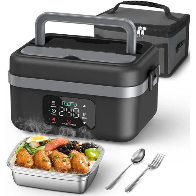 A52Q Cordless Self-Heating Lunch Box – 16,000mAh, Perfect for Office, Car & Travel