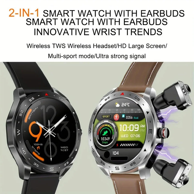 Watch TWS 2-in-1 Bluetooth Earphones HIFI 9D Sound Quality
