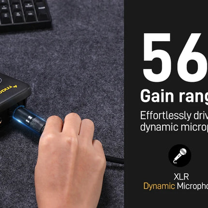 DIBELLAY MAONO PS22 Lite USB Audio Interface – XLR Input, 24-bit/192kHz, Loopback & ASIO for Music/Guitar/DAW