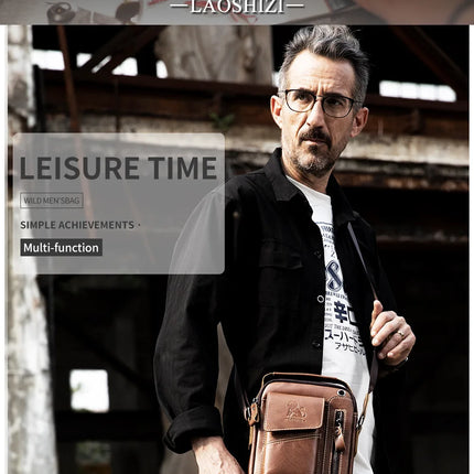 Men's Small Cowhide Single-shoulder Bag genuine leather fashion