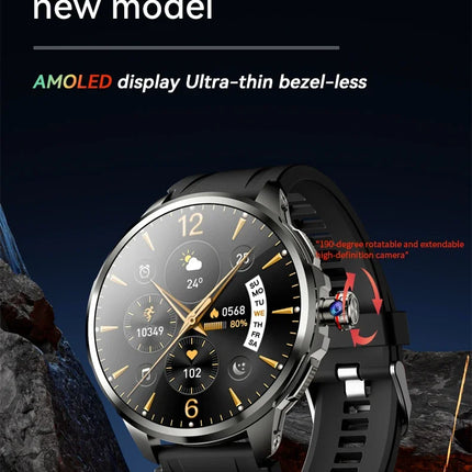 DIBELLAY 5G/4G Smartwatch – 1.95" AMOLED, 8GB+128GB, 900W Camera, GPS, WiFi, Android 9.0, 2100mAh