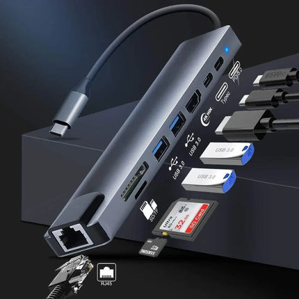 USB-C Hub 3.0 – HDMI, RJ45, SD/TF, PD Charging