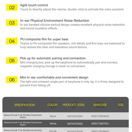 DIBELLAY Bowie WM01 TWS Bluetooth 5.3 Wireless Earbuds for iOS & Android”