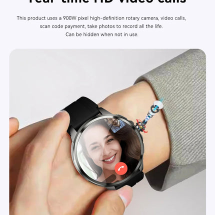 DIBELLAY 5G/4G Smartwatch – 1.95" AMOLED, 8GB+128GB, 900W Camera, GPS, WiFi, Android 9.0, 2100mAh
