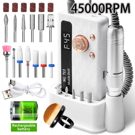Rechargeable Professional Nail Drill Machine – 35,000/45,000 RPM