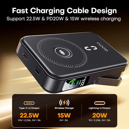 QOOVI Qi2 10000mAh Wireless Power Bank PD20W Fast Charging