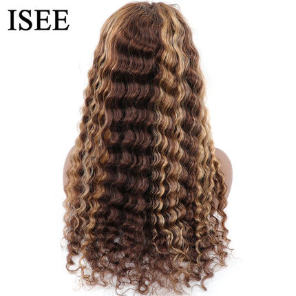 Glueless Ombre Deep Wave Wig – 6x4 HD Lace, Human Hair