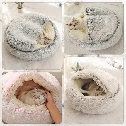 Plush Cat & Dog Bed with Cover